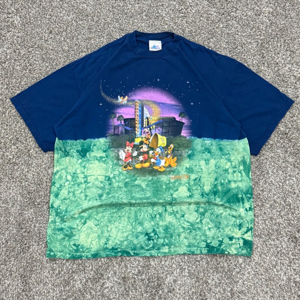 VTG 90s Disneyland Resort Animation Characters Tie Dye T-Shirt Mens XXL Rare